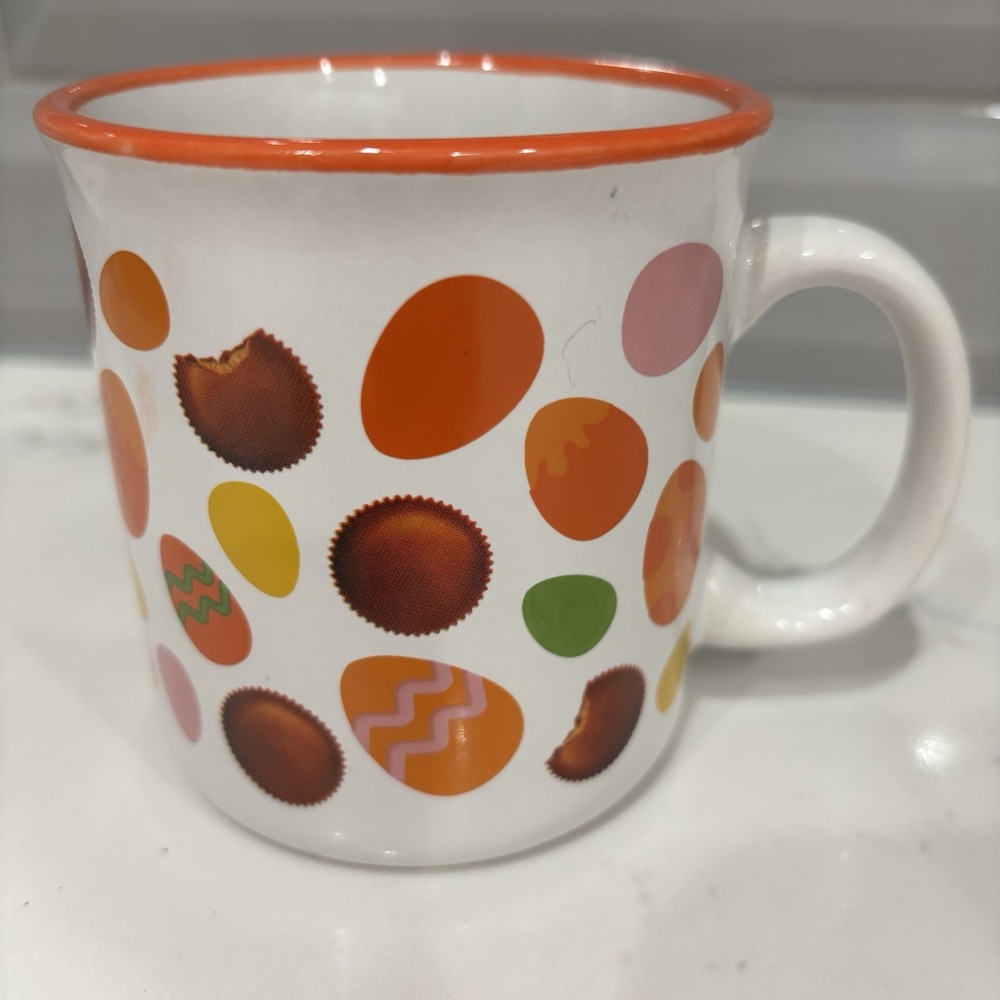 Galerie's Reese's Pieces Cup 12 Oz Coffee Mug Hershey Candy Easter Eggs Colorful