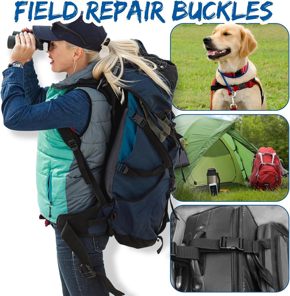 2 Pack 1" Buckle, Plastic Adjustable e-Shaped Buckle Snap Clips Clasps...