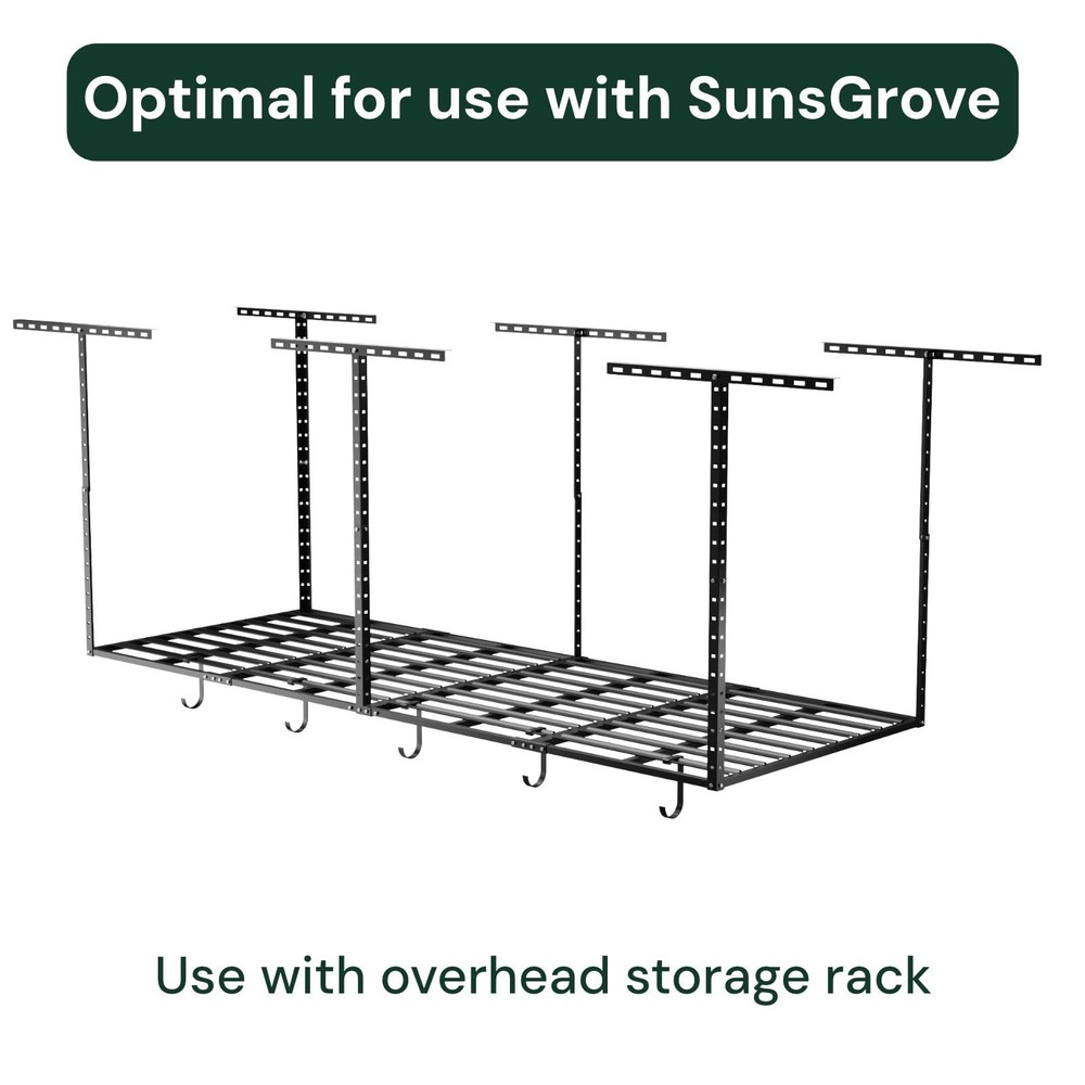 Heavy-Duty 4-Pack Overhead Garage Ceiling Storage Hooks, Add-On Storage Flat ...