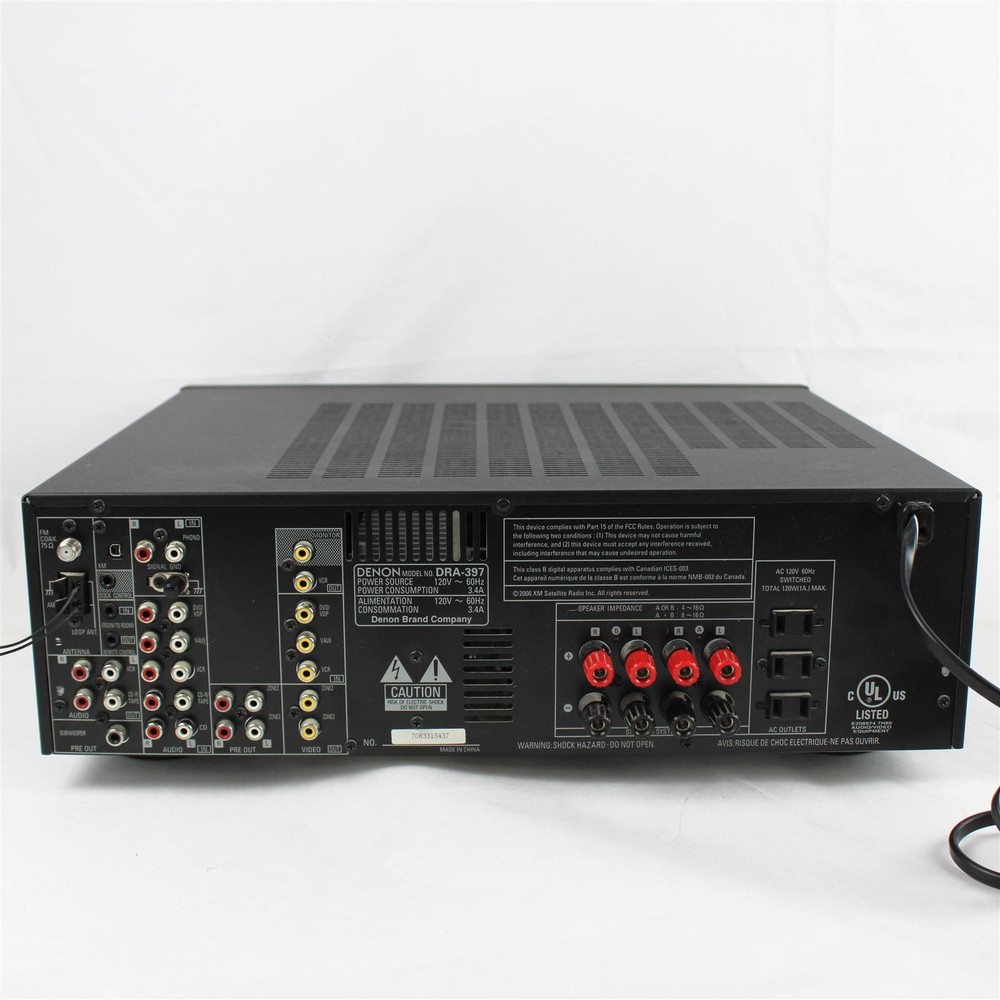 Denon DRA-397 AM/FM Multi-Zone Home Receiver - Untested Used