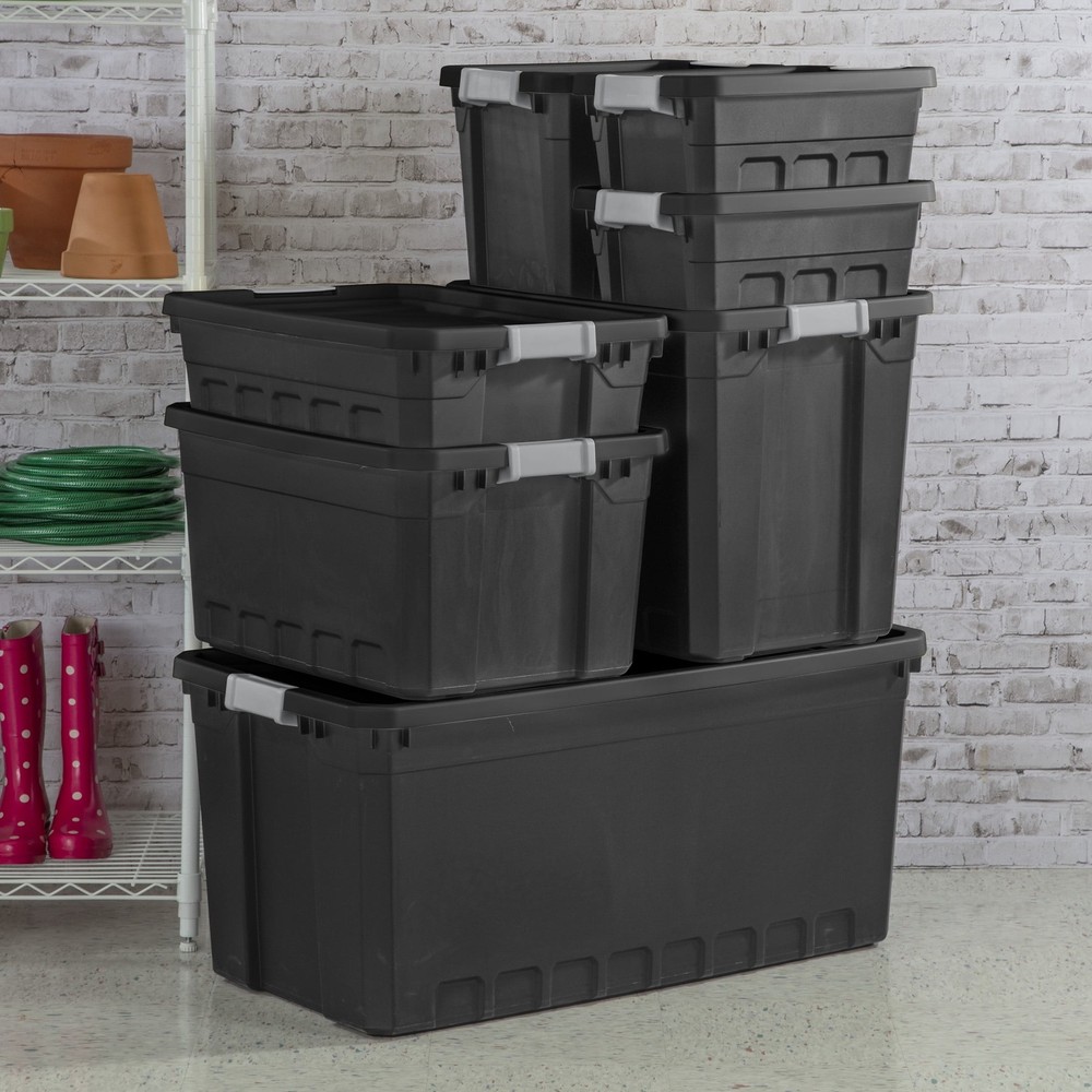 Sterilite Extra Large Stackable Storage Bin Durable Plastic Tote with Latch Lid