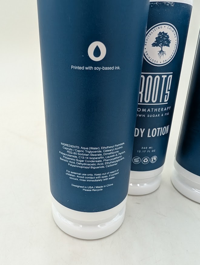 3 PACK Roots Aromatherapy Brown Sugar & Fig Body Lotion 12oz
