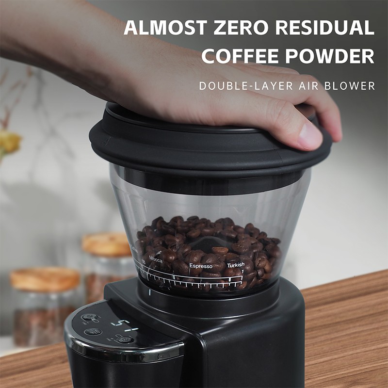 HiBREW Automatic Espresso Coffee Grinder 31 Grind Settings Visual Bean Storage