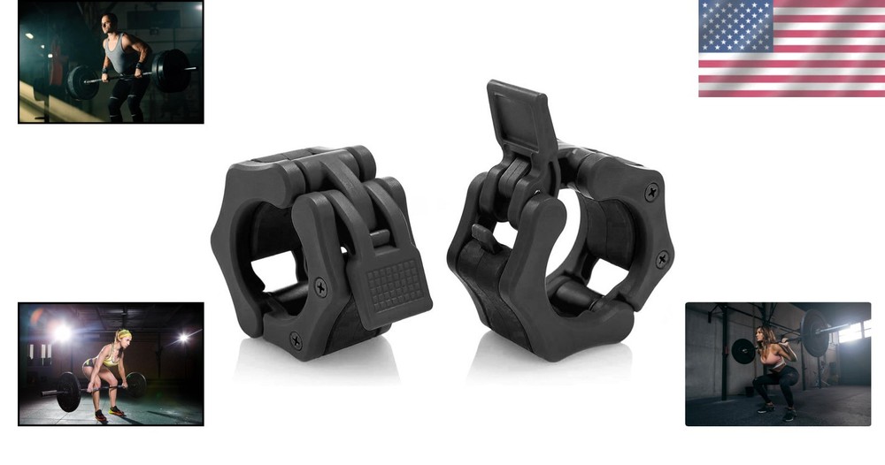Sleek Black Barbell Collars - Quick Locking System for Ultimate Training Ease