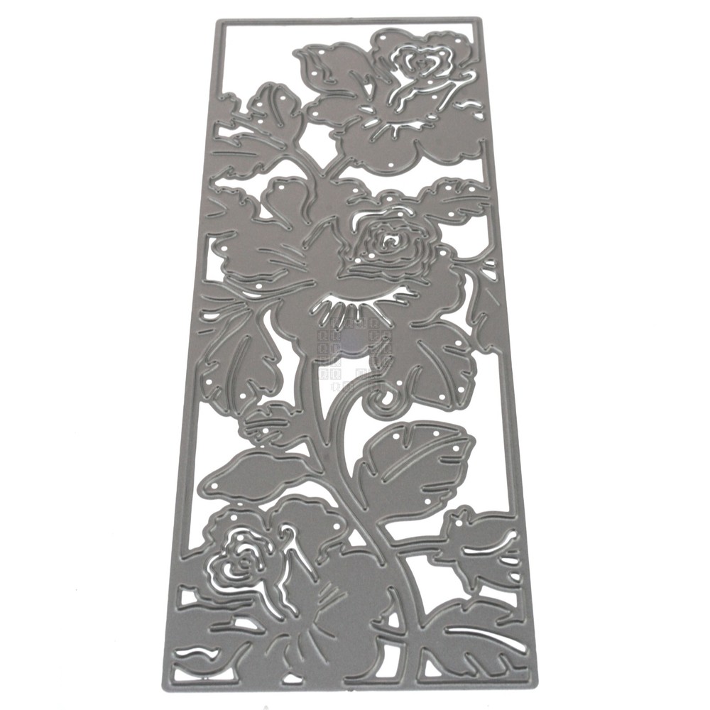 Entwined Roses Rectangular Metal Cutting Die