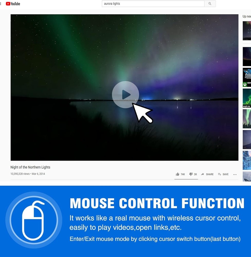 Wireless Presenter Remote with Air Mouse Control - Extended Control Distance