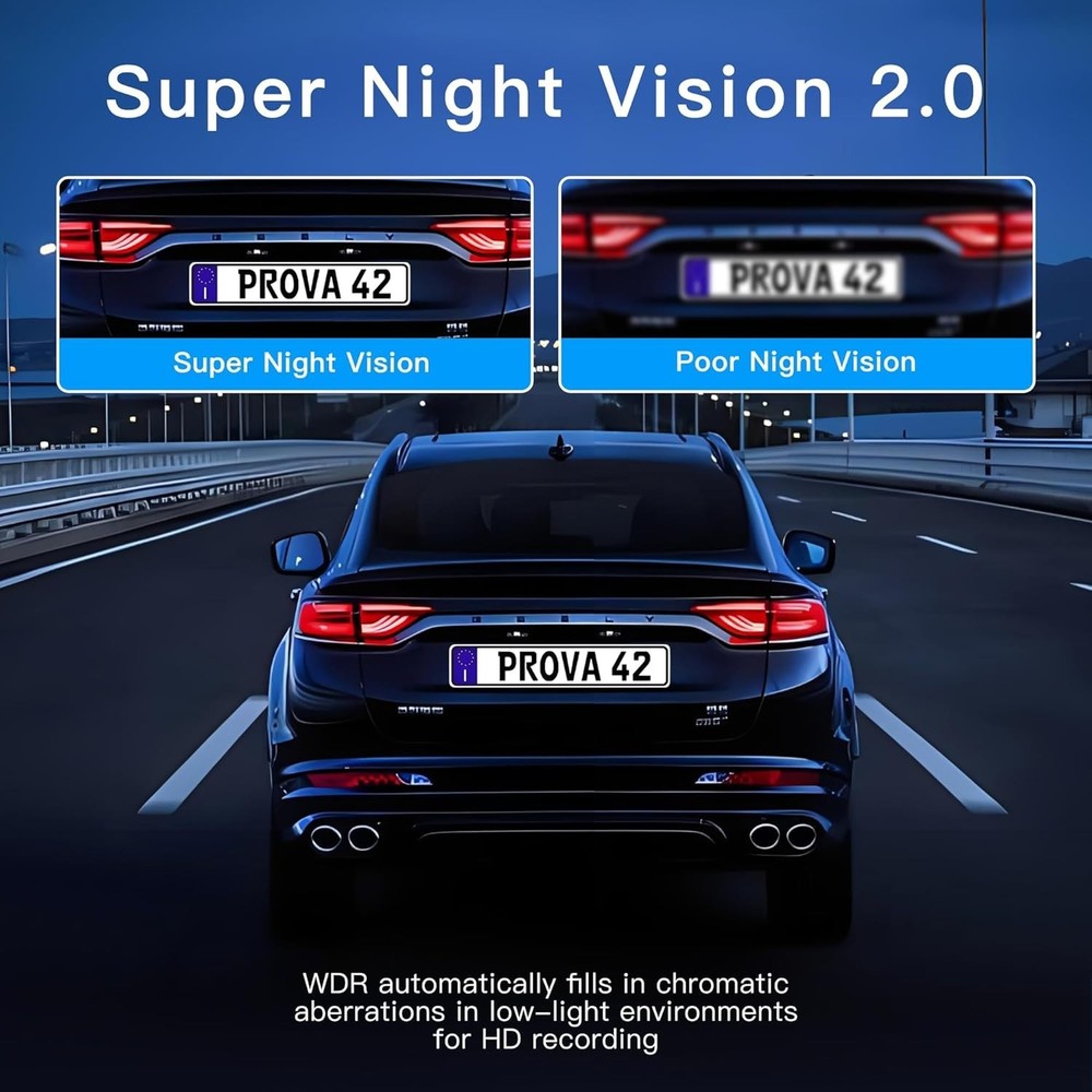 All-Around Dash Cam with Voice Control & Comprehensive Coverage - 64GB Included