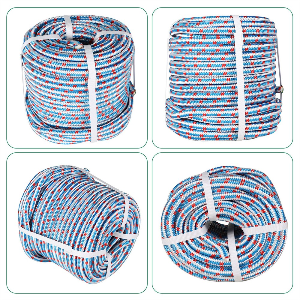1/2" × 100' 16 Strand Braided Polyester Nylon Core Arborist Tree Rope
