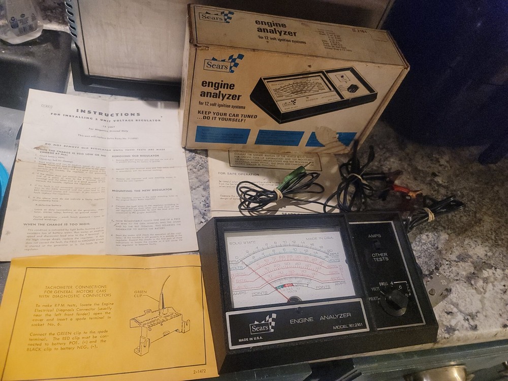 Sears Engine Analyzer Model 161.216300/ Cords and original box!