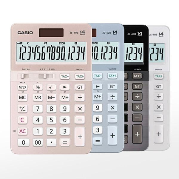 JS-40B Casio general calculator Pink Blue White Black