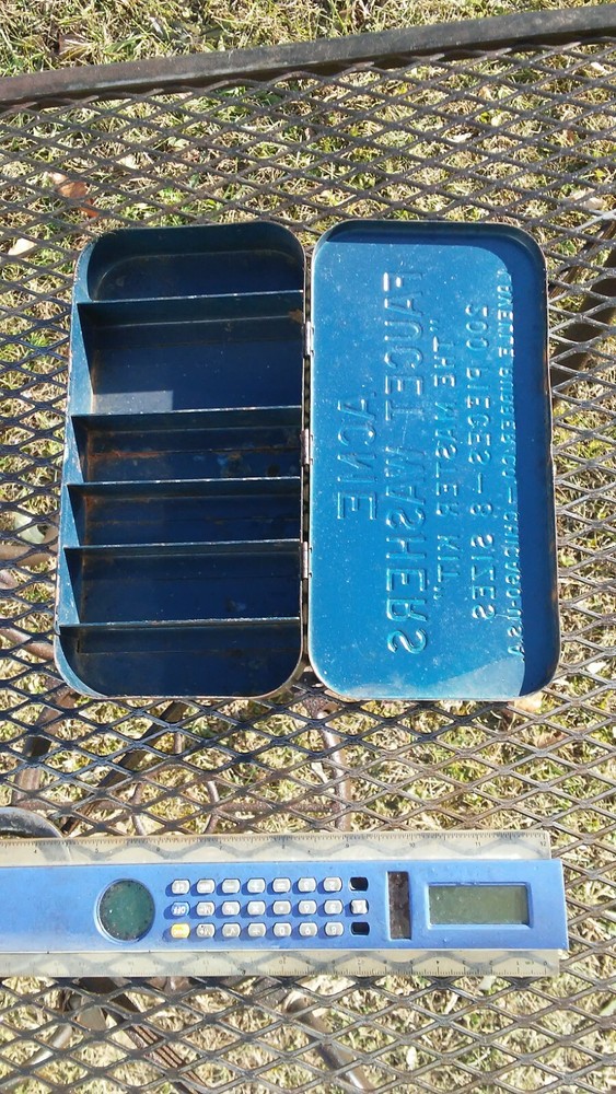 vintage acme faucet washers tin master kit empty