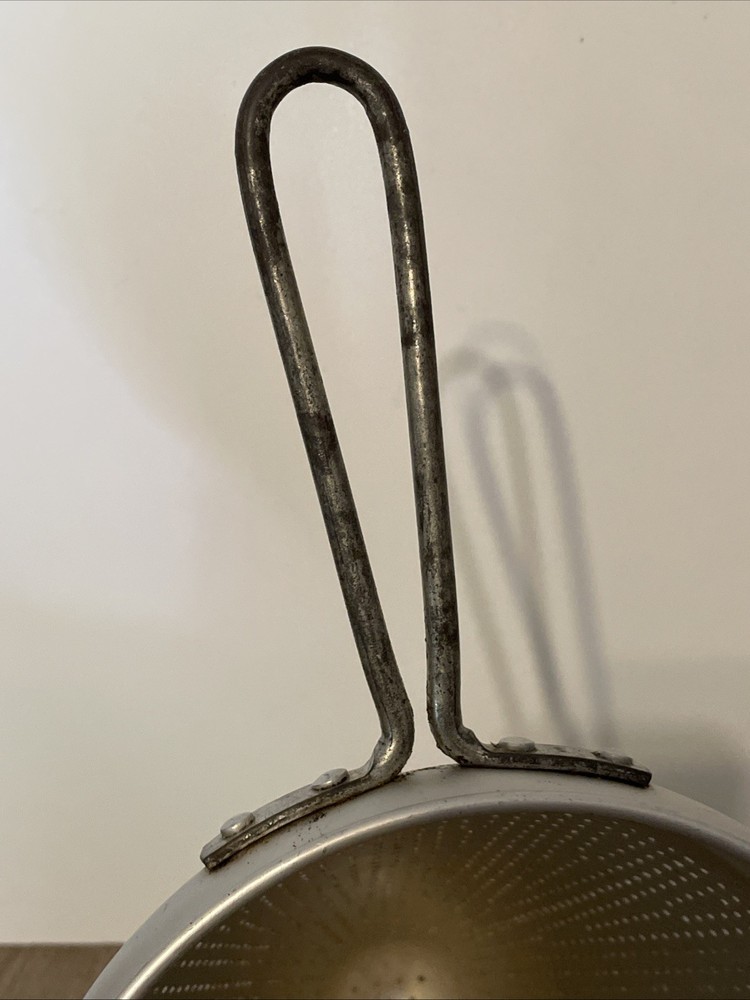 Vintage Aluminum Cone shaped Colander Strainer