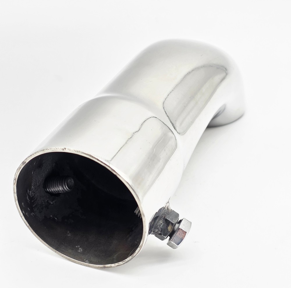 Curl Down Tailpipe 2.5" 64mm Curved Down Exhaust Tip Polished Bolt On Trim