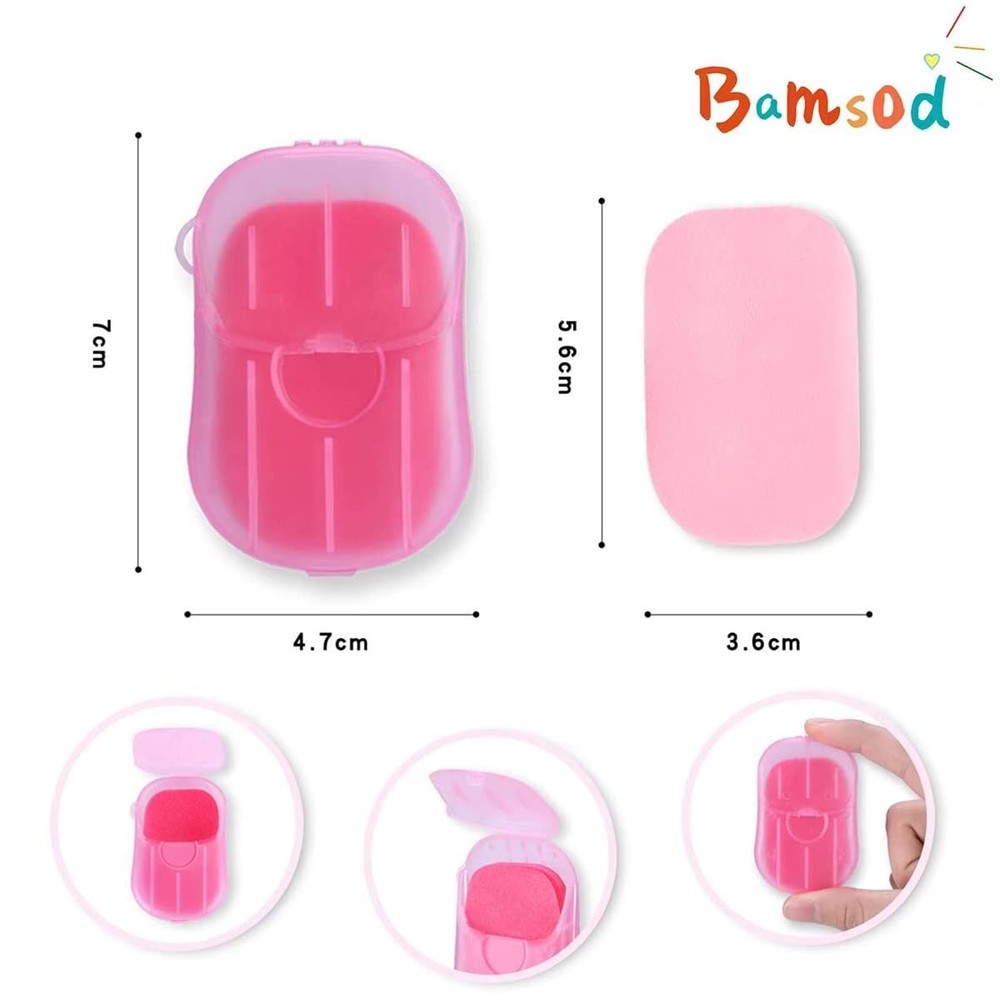 Bamsod 12 Boxes (240 Sheets) Mini Hand Soap Sheets Soap Paper Sheets Portable...