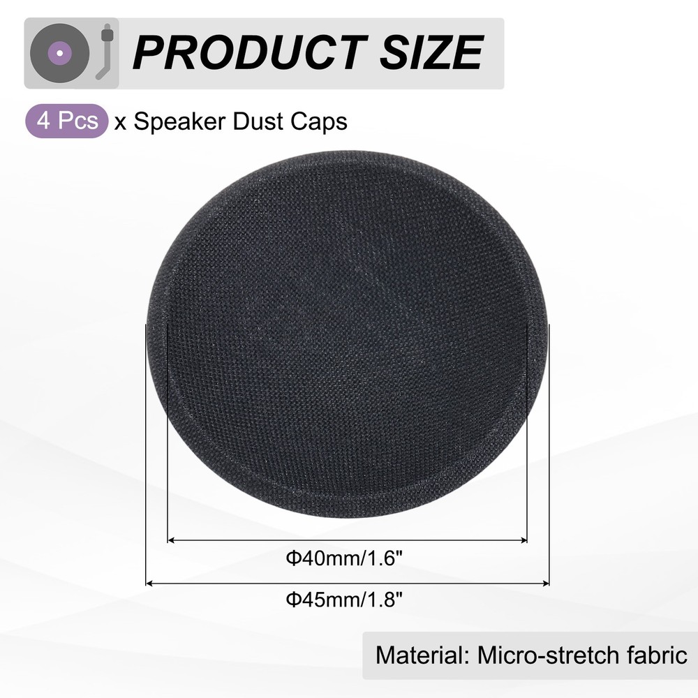 4 Pcs Speaker Dust Cap 45mm/1.8" Outer Diameter Oiled Cloth Cap