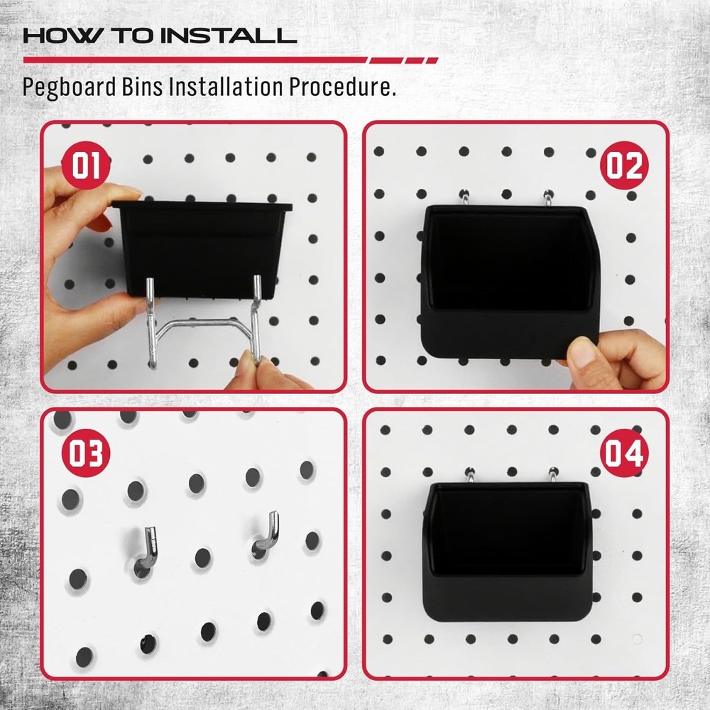 Efficient 121-Piece Pegboard Kit - Rust-Resistant Hooks & Boxes for Any Space