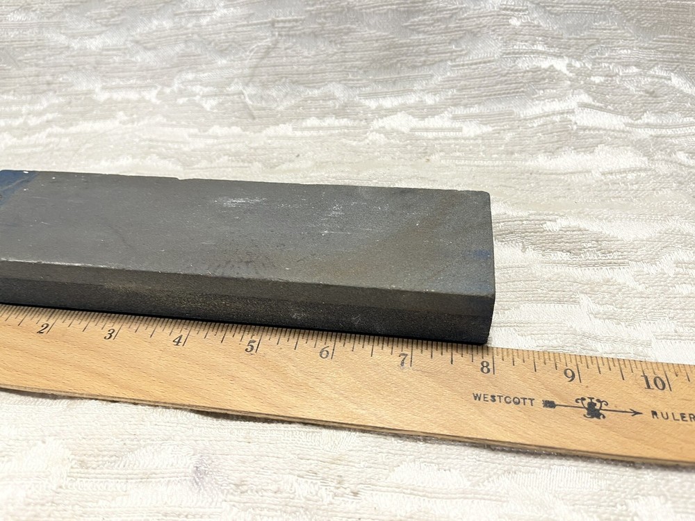 Two Grit Gray 8" Stone Knife Sharpening Stone Rectangular Fine Tool Rare --5546