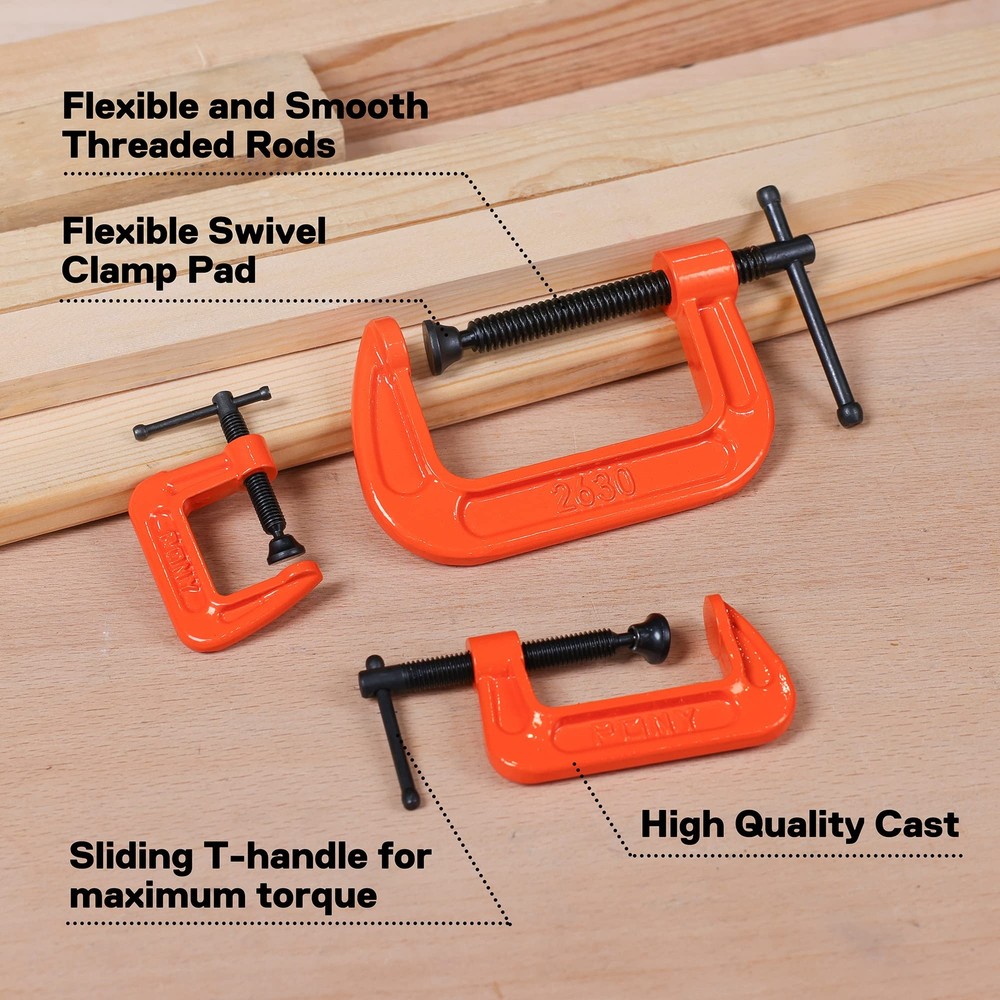 Malleable Iron Cclamp Set 3piece 1" 2" 3"