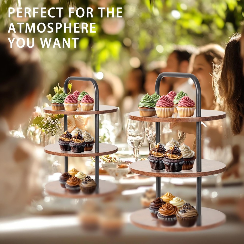 Cupcake Stand 2 Pack, Tower-Style Value Set for 100 Cupcakes - Large 3-Tier Dess