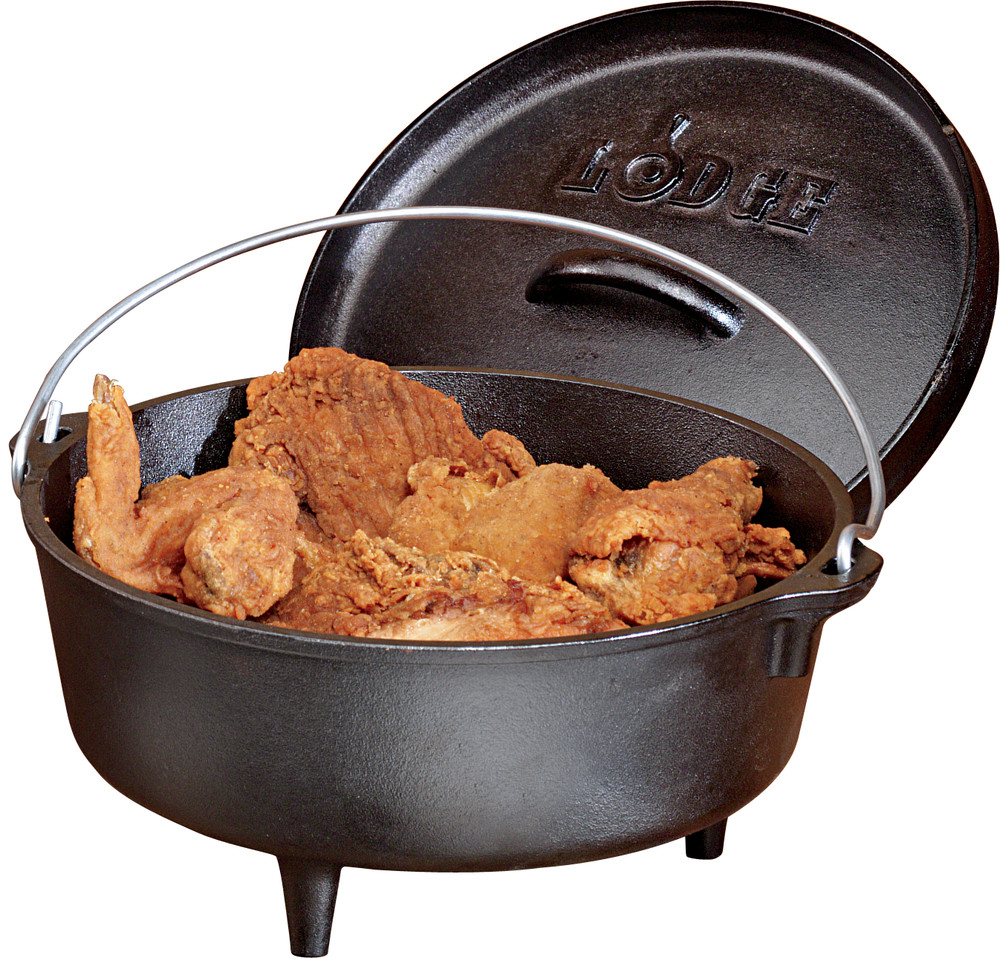 Lodge L10c03 4-Quart Cast Iron Camp Dutch Oven