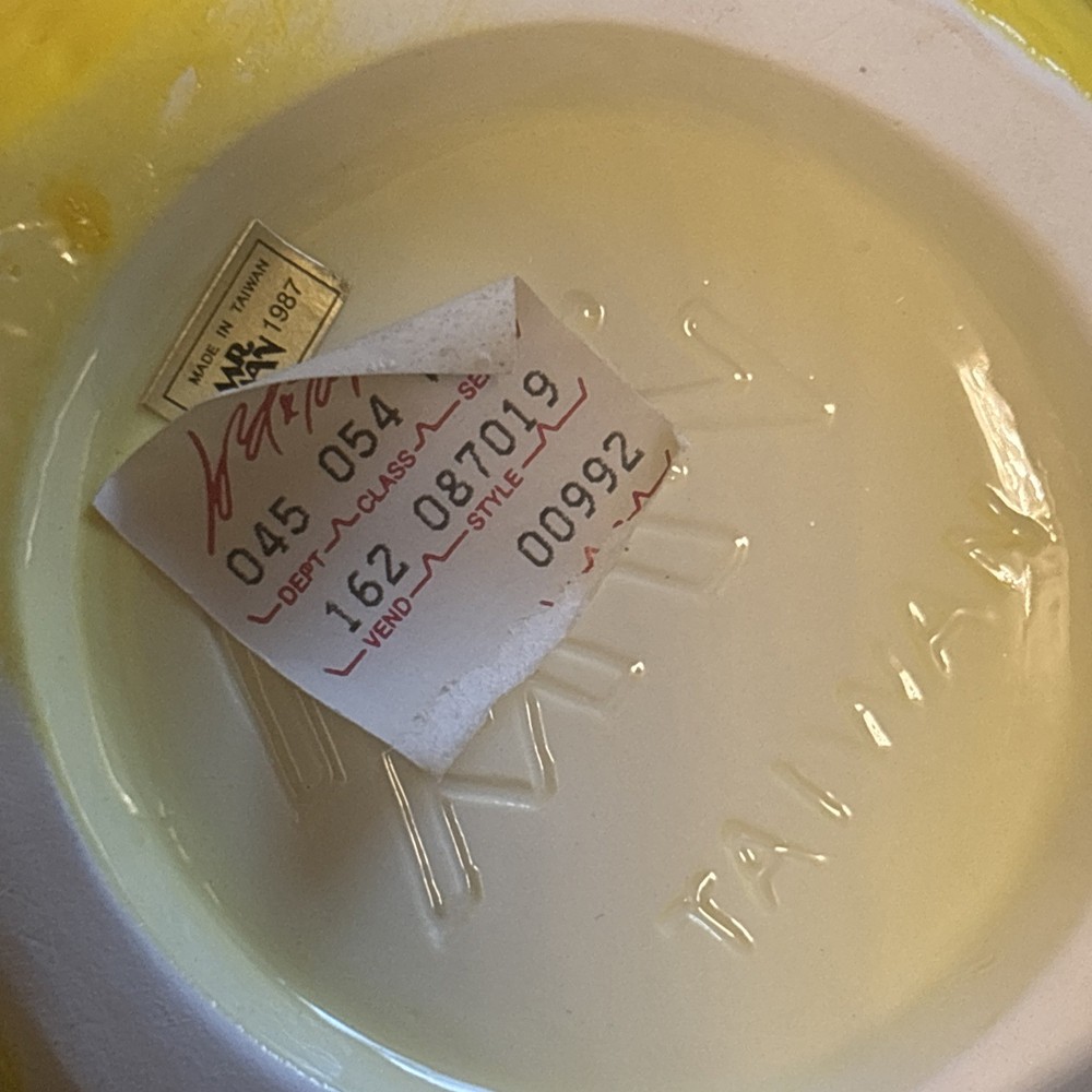 Lord & Taylor Ceramic Painted Lemon Lemonade Beverage Pitcher