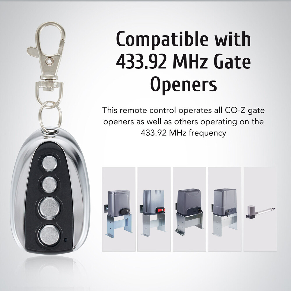 2× Remote Control Backup Key Sliding Gate Opener Automatic Operator 433.92MHz US