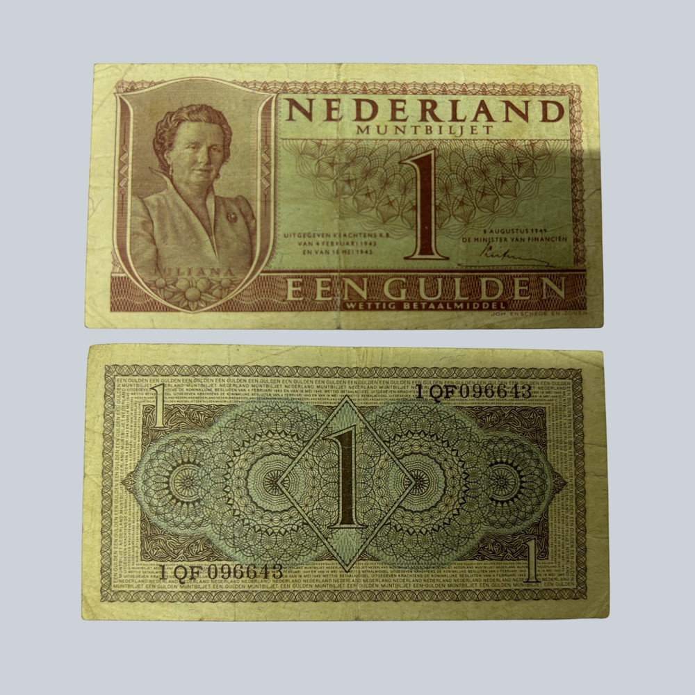 1944 Netherlands 1 Gulden Banknote