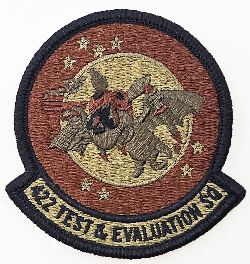 Air Force 422nd Test & Evaluation Squadron Subdued Hook Back Patch