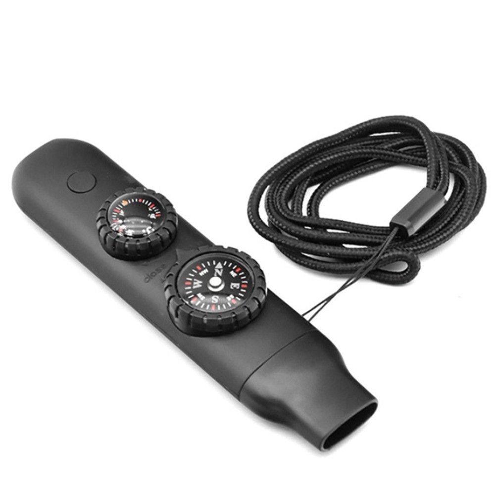 Multi functional 7 in 1 Whistle with LED Light For Compass for Camping Gear