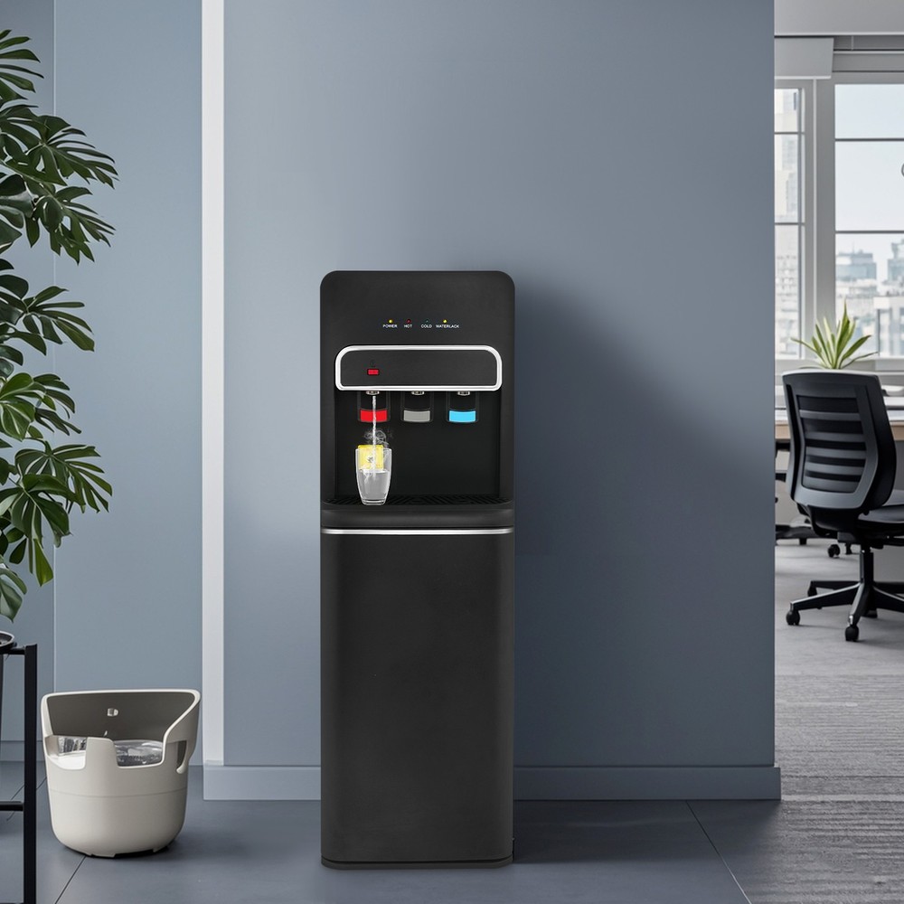 Bottom Loading Hot & Cold and Room Temperature Water Dispenser Cooler Black