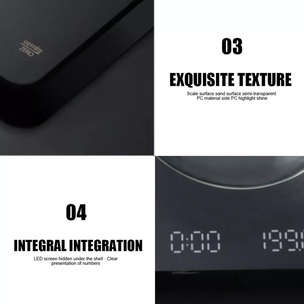 Electronic Digital Coffee Scale Tool With Timer High Precision LCD Display