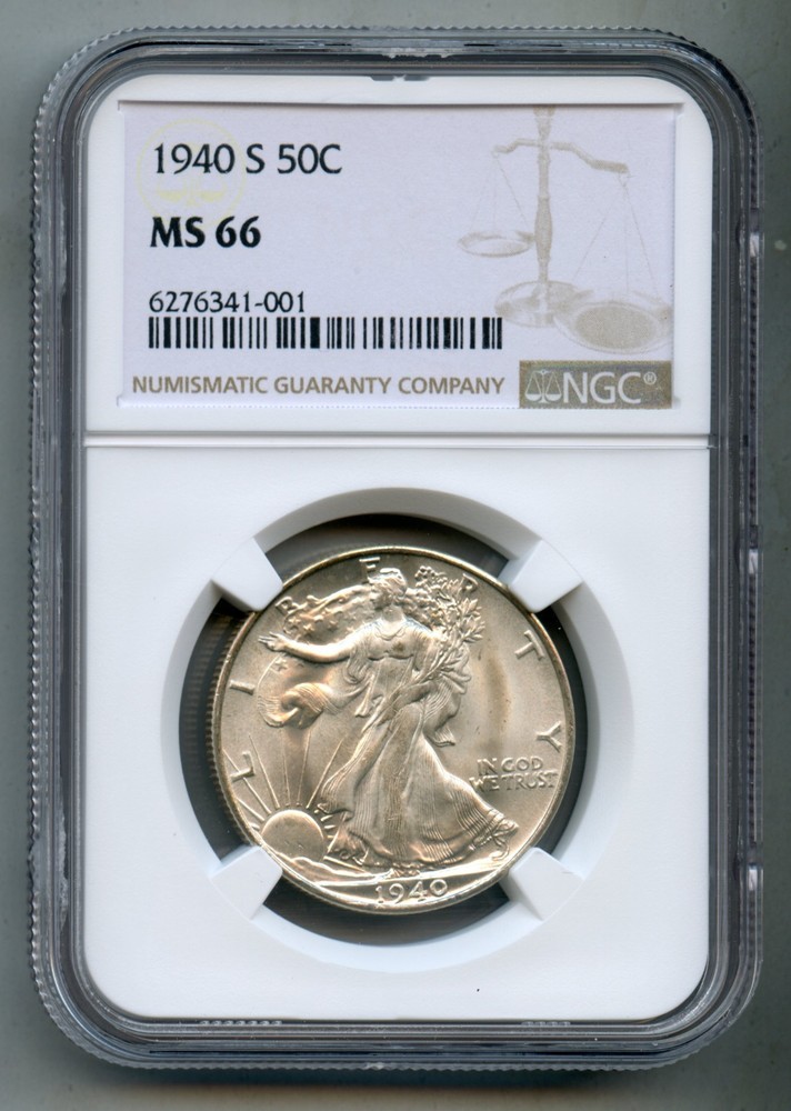 1940 S Walking Liberty Silver Half Dollar NGC MS 66