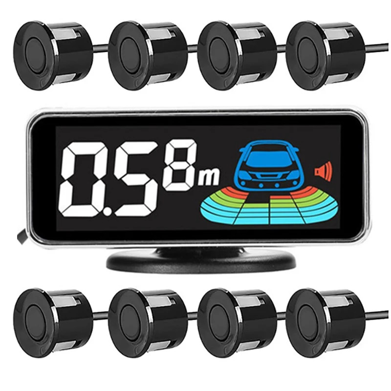 Multiple Radar Parking Sensor Kit Backlight Parktronic LED Display System