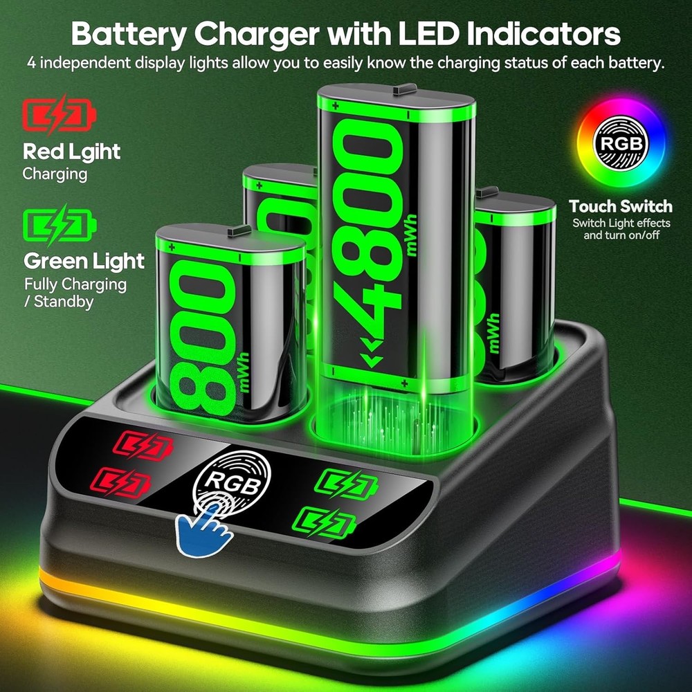 4800mWh Rechargeable Battery Pack for Xbox Controllers