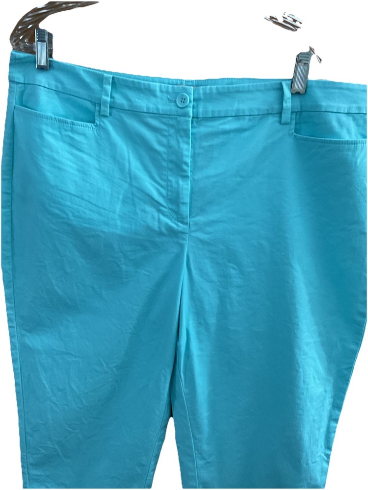 Talbots Light Blue Cropped Pants Stretchy SZ 16
