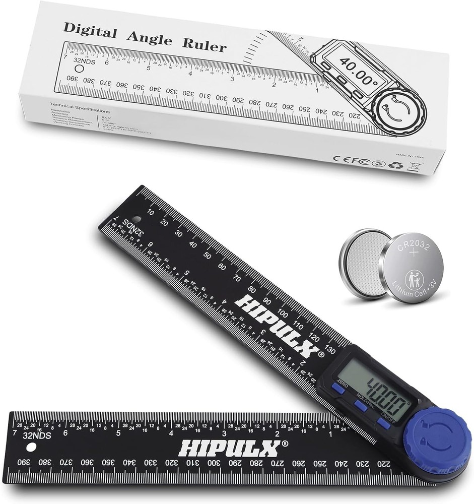 7 Inch Digital Protractor with LCD Display, 0-360° Angle Finder Tool Digital, Co