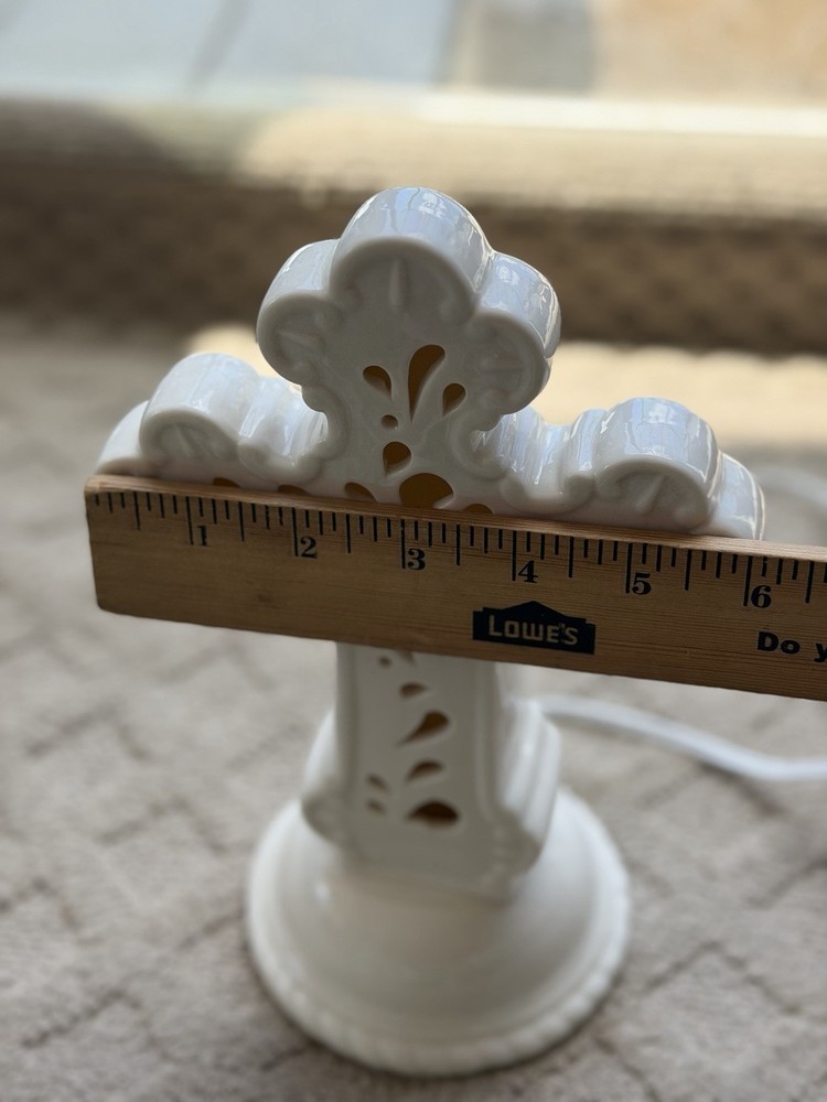 Ceramic Cross /Tabletop Cross /Sympathy Gift/Keepsake/Night Light