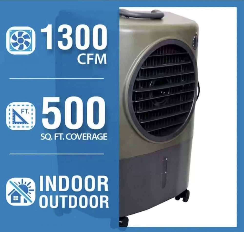 Hessaire -MC18V- Portable Evaporative Cooler 1300 CFM Cools 500 Square ft