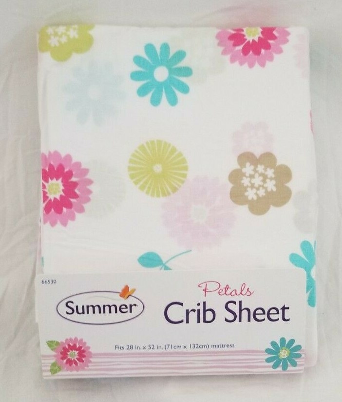 Summer Petals Beautiful Nursery Fitted Crib Sheet NIP