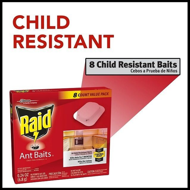 Raid Ant Killer Baits, Child Resistant Bug Killer for Indoor Home Use, 0.24 Oz