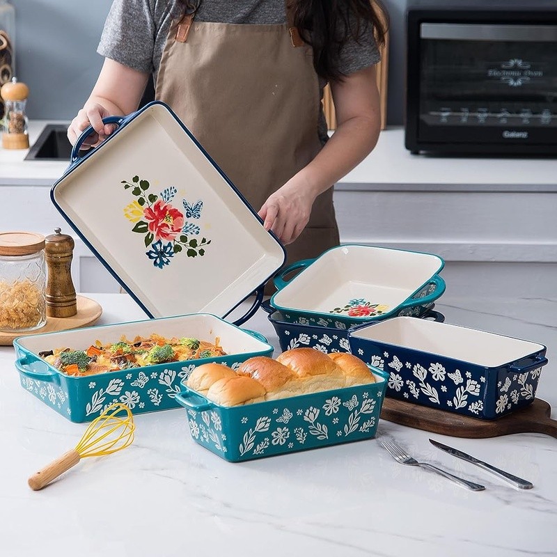 Ceramic Loaf Pan Microwave Oven Dishwasher Safe Baking Dish Multi-functional Use