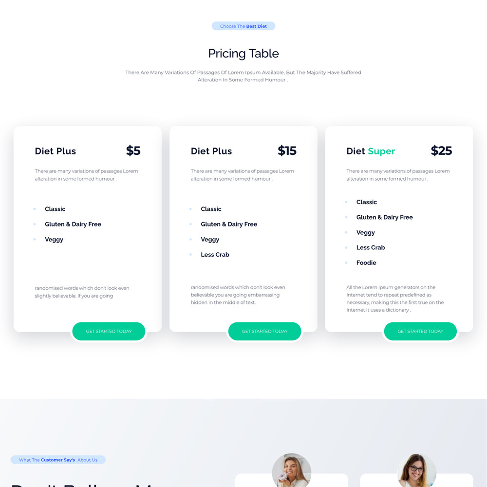 Diet Coach Website Design with Free VPS Web Hosting and Installation