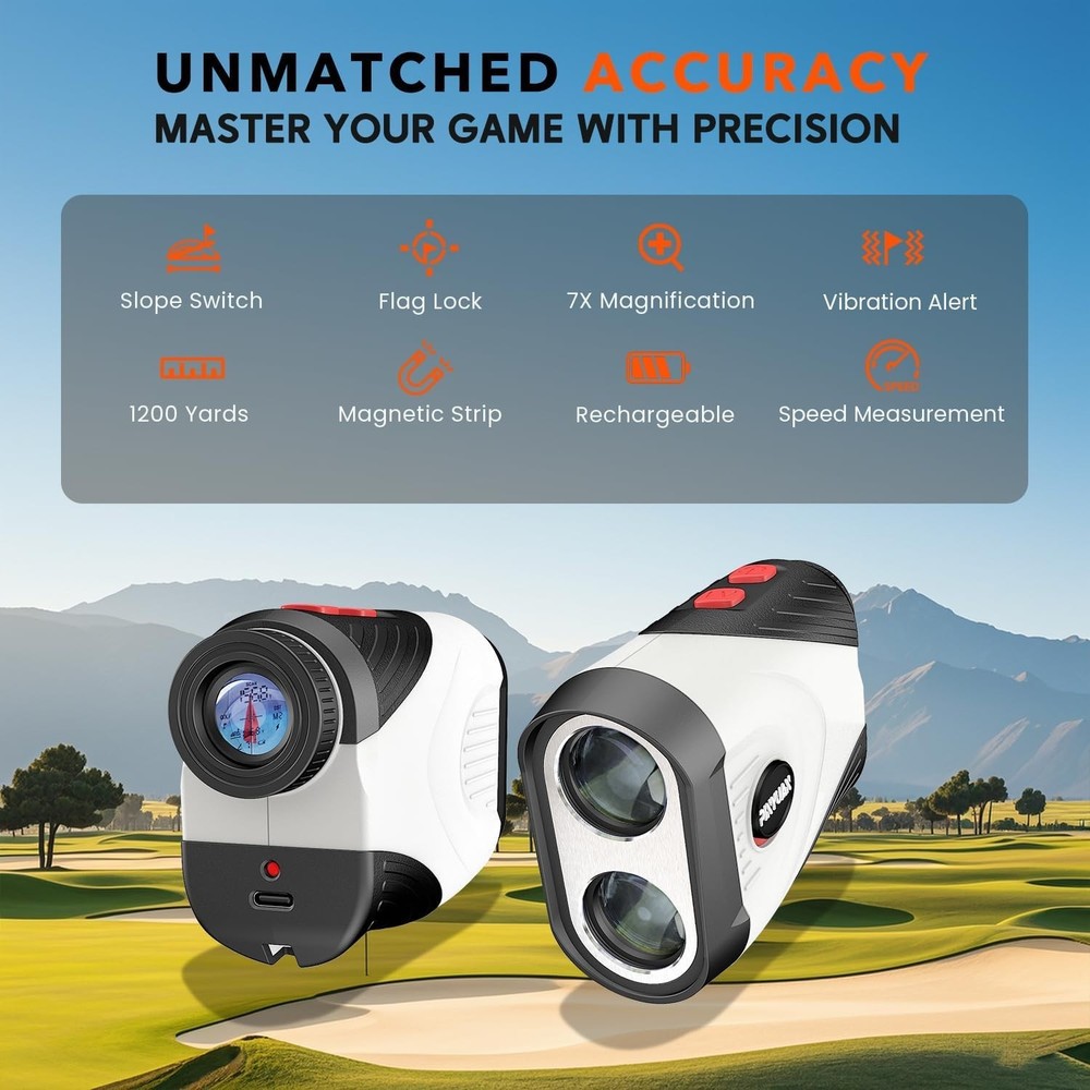 Golf Rangefinder with Continuous Scan & Slope Compensation - Accurate & Reliable
