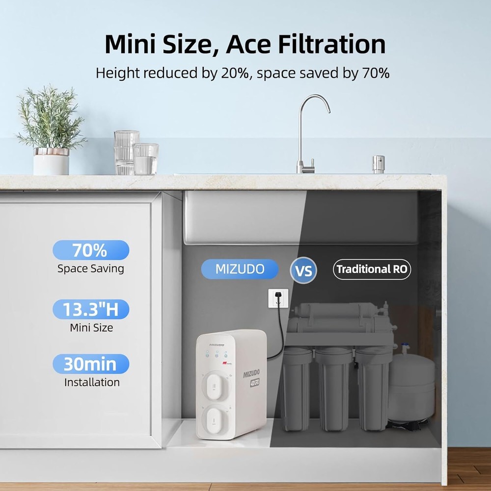【99% NEW】Reverse Osmosis System,Under Sink 400GPD Tankless,w/2 Filters