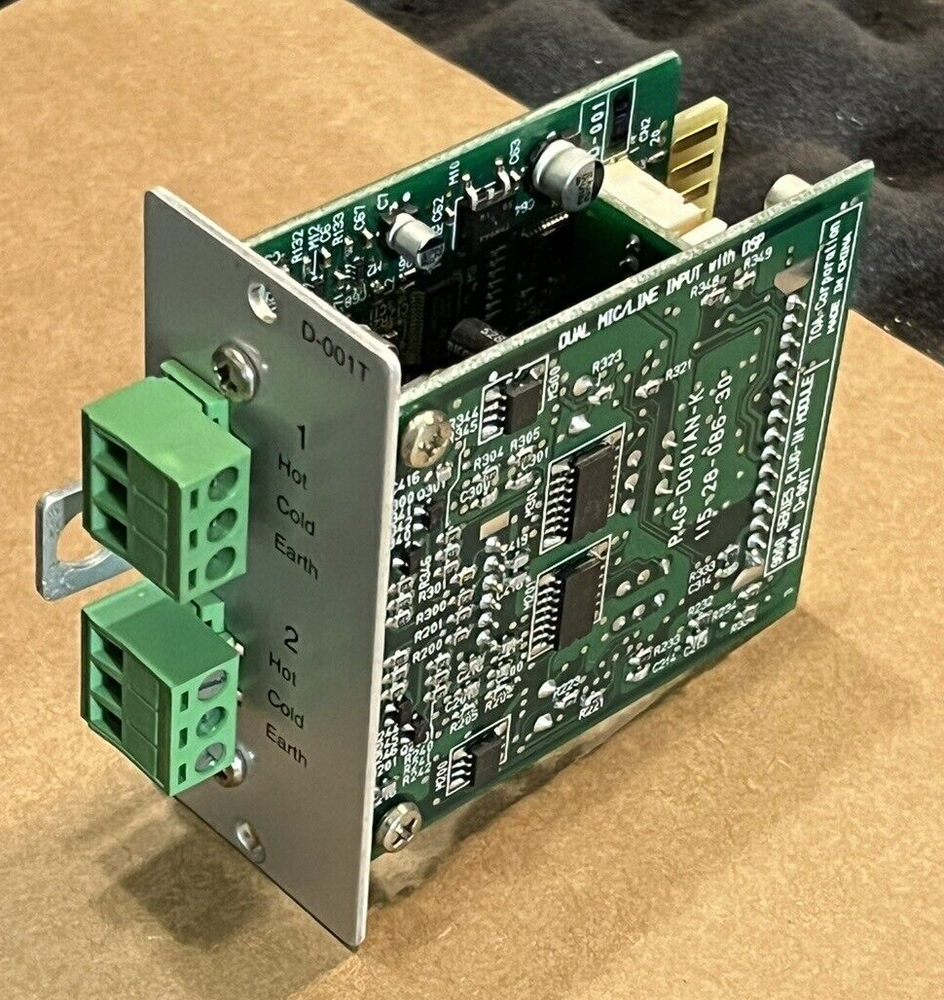 (1) TOA D-001T Dual Mic/Line Input Module. TESTED. FULLY FUNCTIONAL.