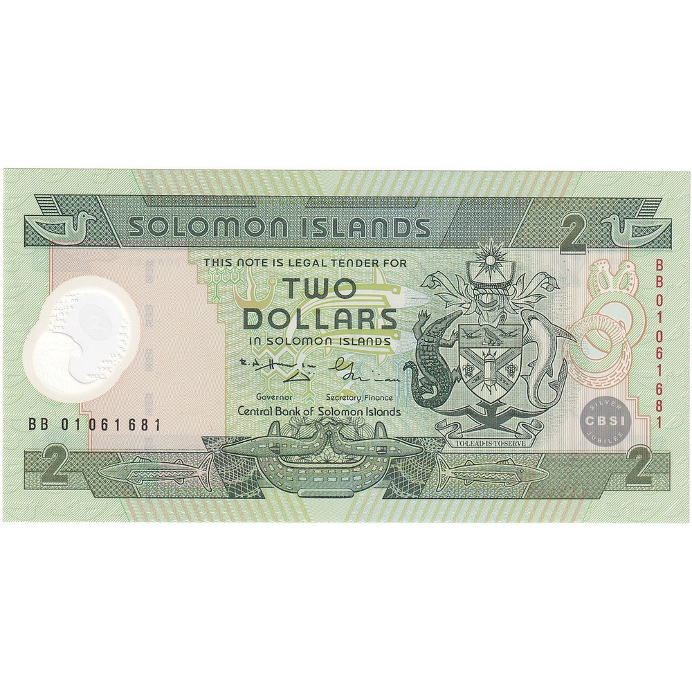 [#195935] Solomon Islands, 2 Dollars, KM:23, UNC