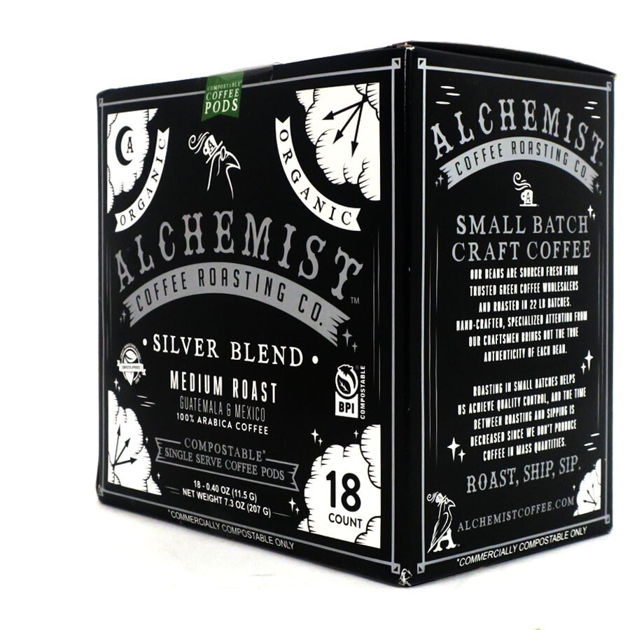 Alchemist Coffee Organic Silver Blend Medium Roast Coffee K-Cups 18 Count
