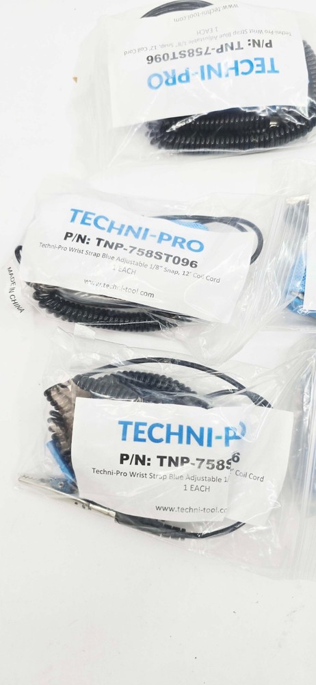 8 PACK - Techni-Pro 758ST096 Wrist Strap, Adjustable, 12 ft. Cord, Black