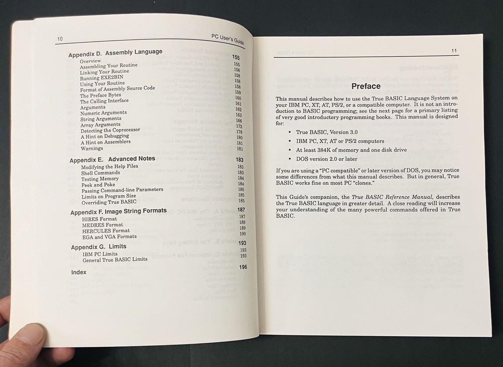 True BASIC v3.0 PC User Guide & Reference Manual Lot Kemeny Kurtz Vintage (1990)