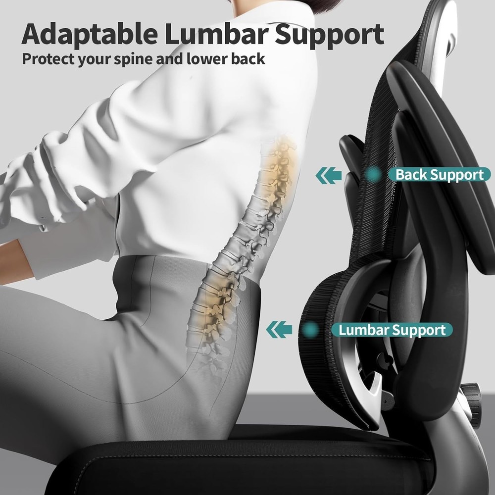 Adjustable Mesh Computer Chair with Rolling Wheels - Perfect for Gaming & Office